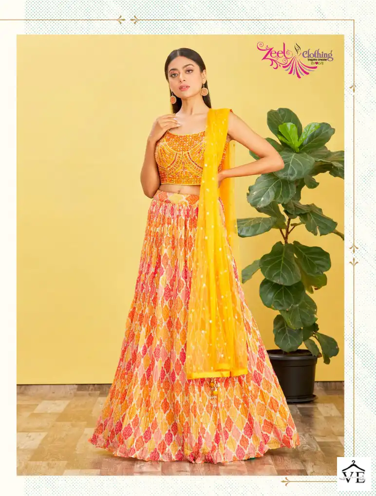 Zeel Mandakini Vol-2 Organza, Chinon Wholesale Lehenga Catalog — Wholesale Lehenga, MPA wholesale from Surat - Gallery Image 4