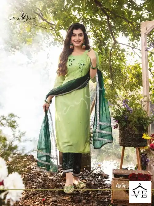 Mayur Mehfil Premium Muslin Wholesale Readymade Suits Catalog — Wholesale Salwar Suits, Mayur Dress wholesale from Surat - Gallery Image 3