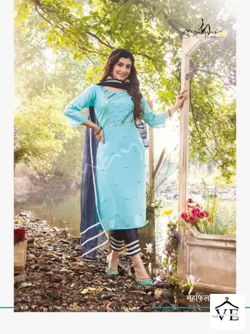 Mayur Mehfil Premium Muslin Wholesale Readymade Suits Catalog — Wholesale Salwar Suits, Mayur Dress wholesale from Surat - Gallery Image 4