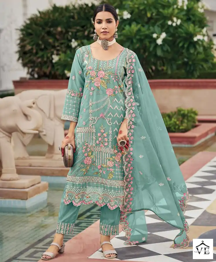 VE Messi-13 Heavy Organza Wholesale Readymade Suit Catalog — Wholesale Salwar Suits, MPA wholesale from Surat — view 1