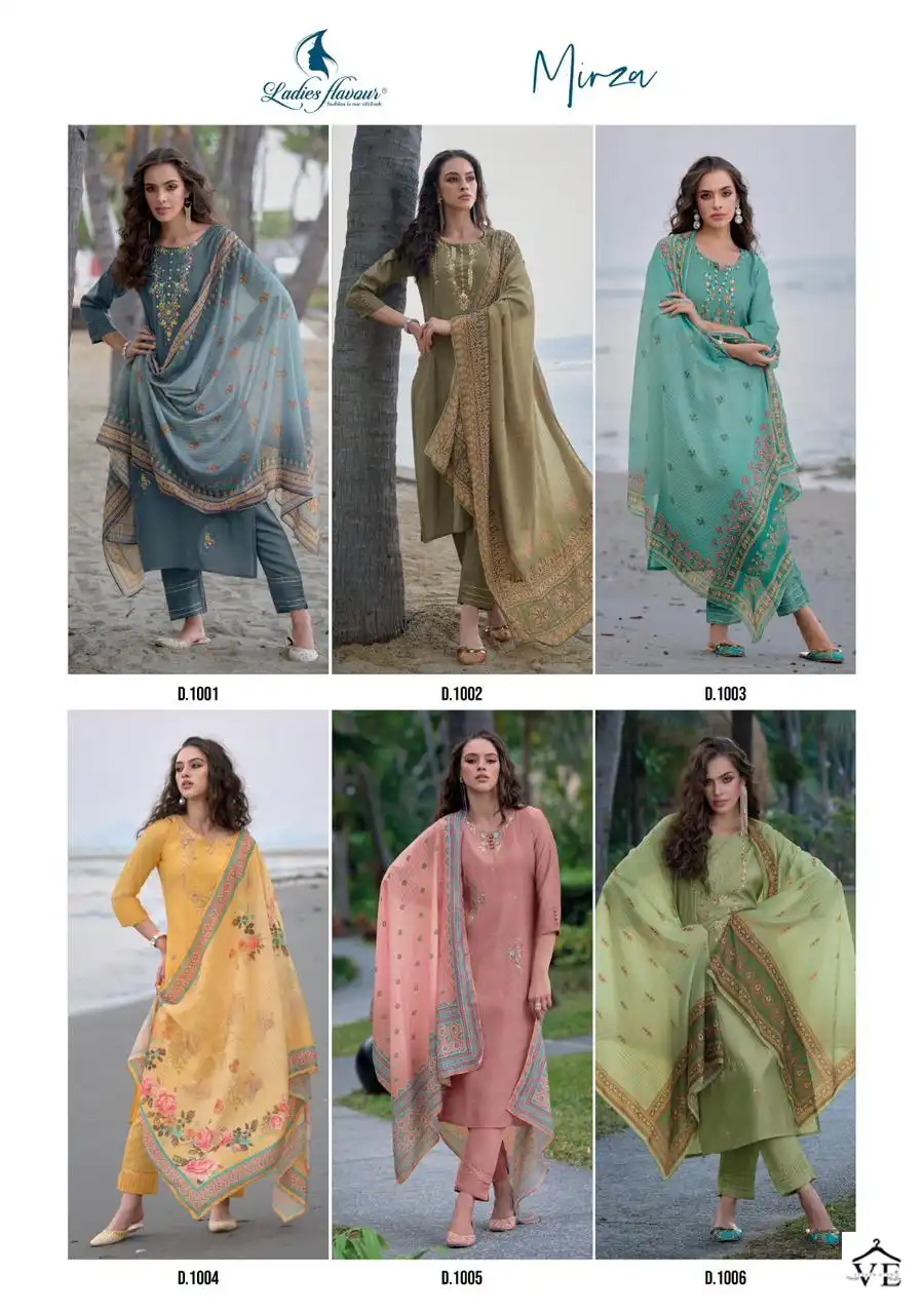 Ladies Flavour Mirza Pure Chanderi Modal Wholesale Readymade Suits Catalog — Wholesale Salwar Suits, MPA wholesale from Surat — view 6