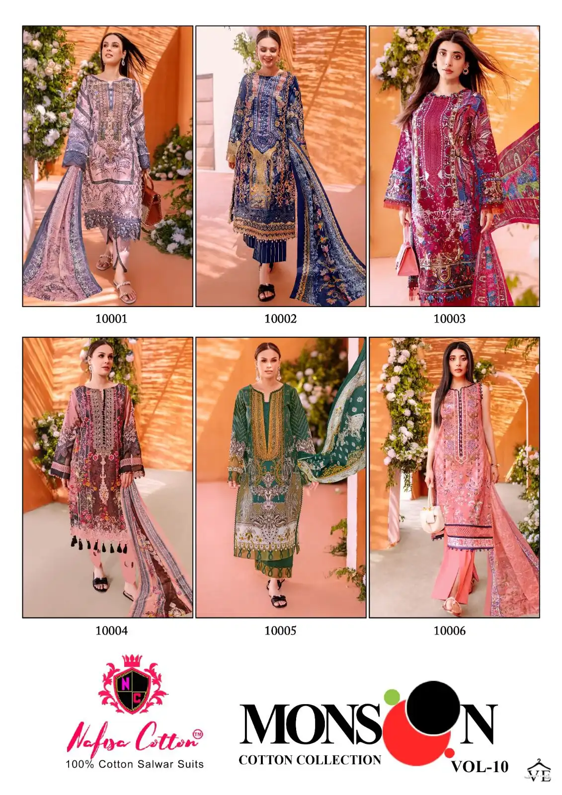 Nafisa Monsoon Cotton Collection Vol 10 Pure Cotton Wholesale Pakistani Suit Catalog — Wholesale Salwar Suits, MPA wholesale from Surat — view 7