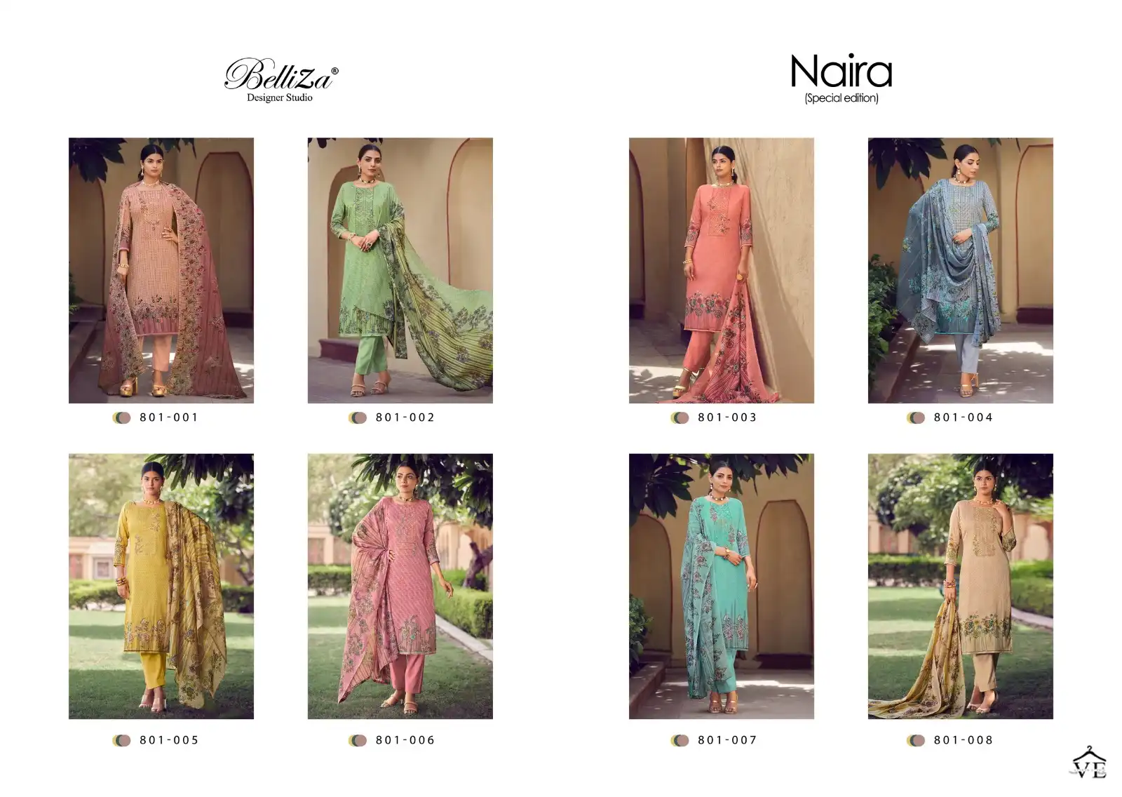 Belliza Naira Special Edition 100% Pure Jam Cotton Wholesale Salwar Suit Catalog — Wholesale Salwar Suits, Belliza Designer wholesale from Surat — view 9