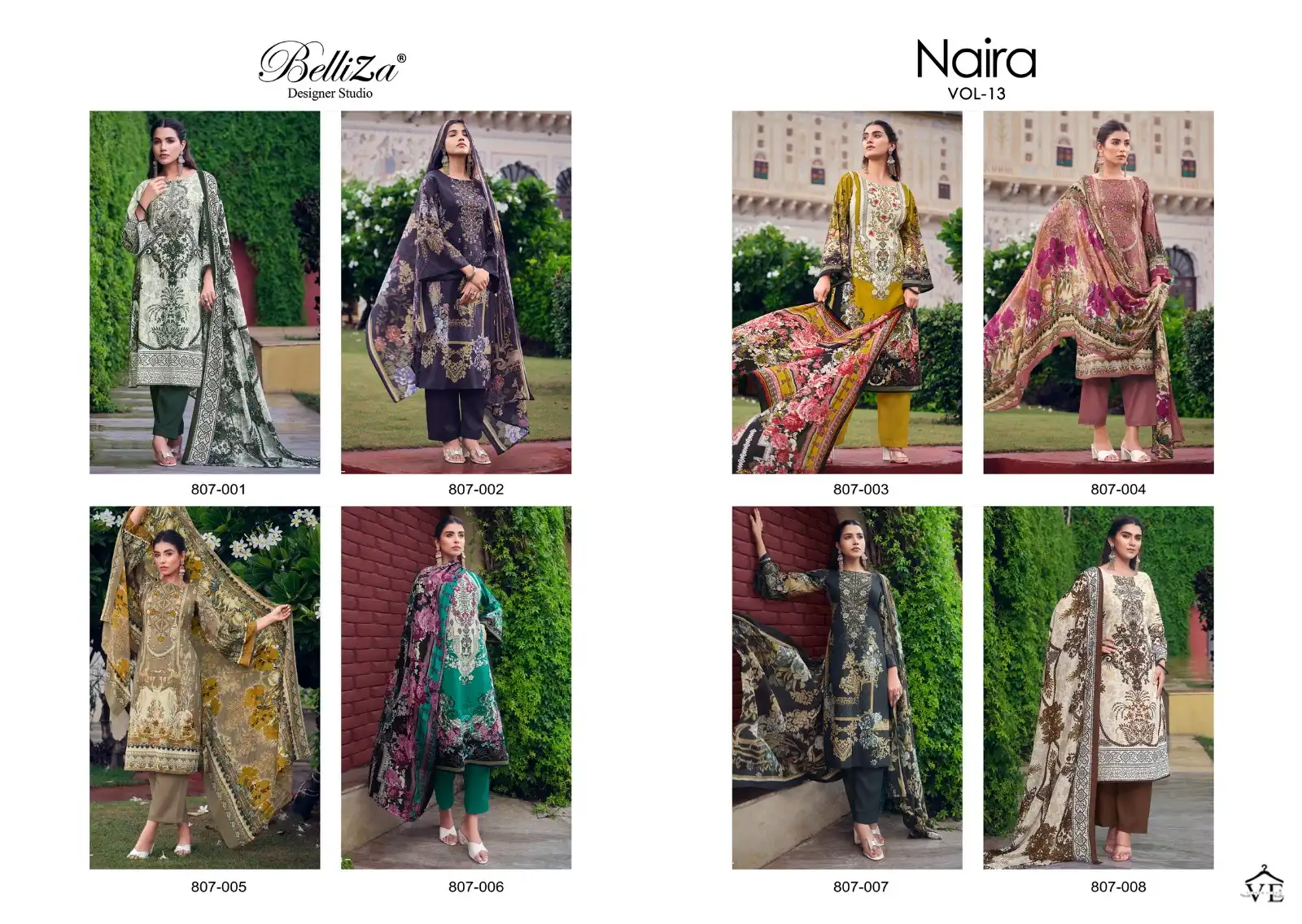 Belliza Designer Naira Vol 13 Cotton Wholesale Pakistani Salwar Suit Catalog — Wholesale Salwar Suits, Belliza Designer wholesale from Surat — view 9