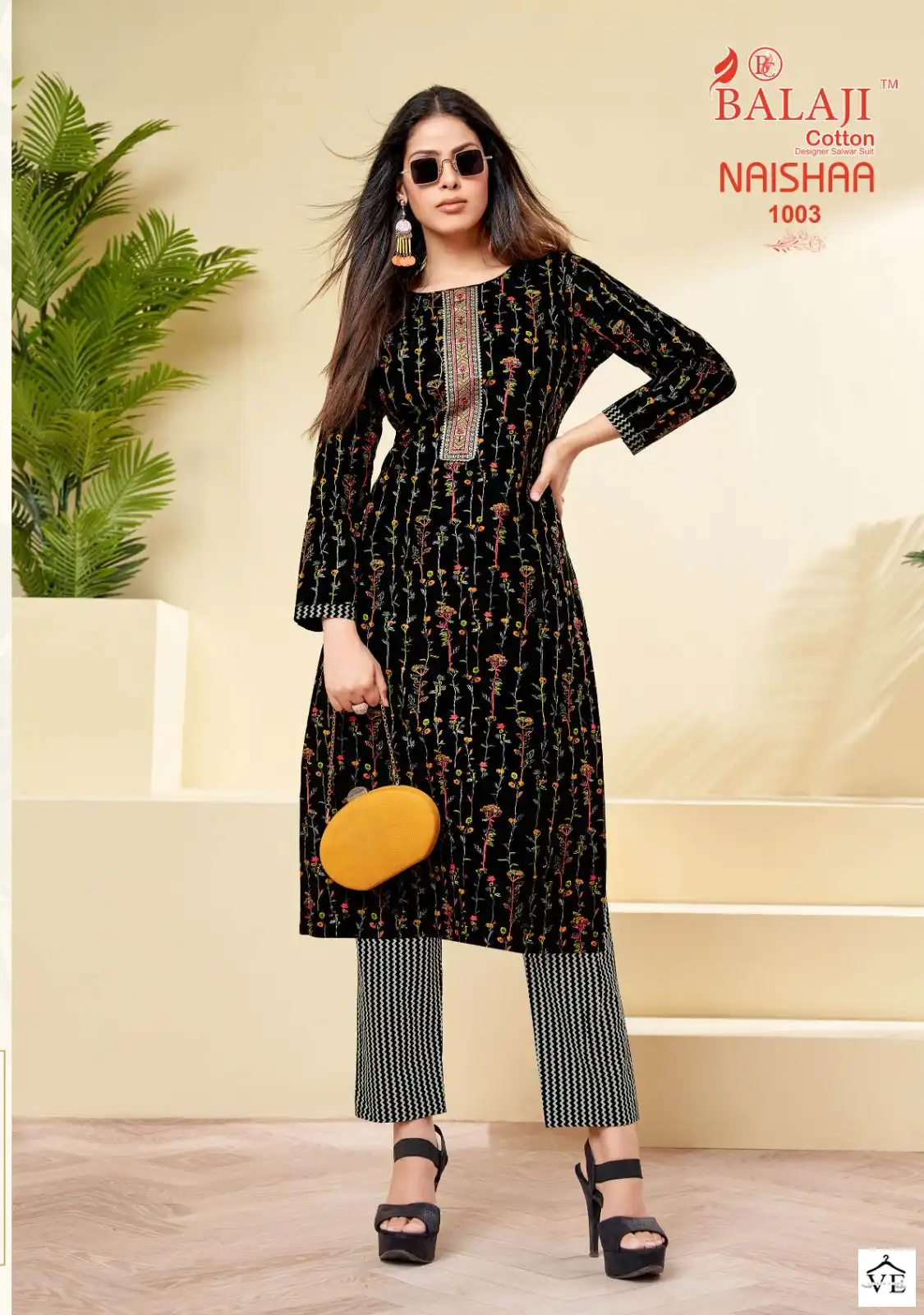 Balaji Naishaa Cotton Wholesale Kurti With Pant Catalog — Wholesale Kurtis, MPA wholesale from Surat - Gallery Image 4