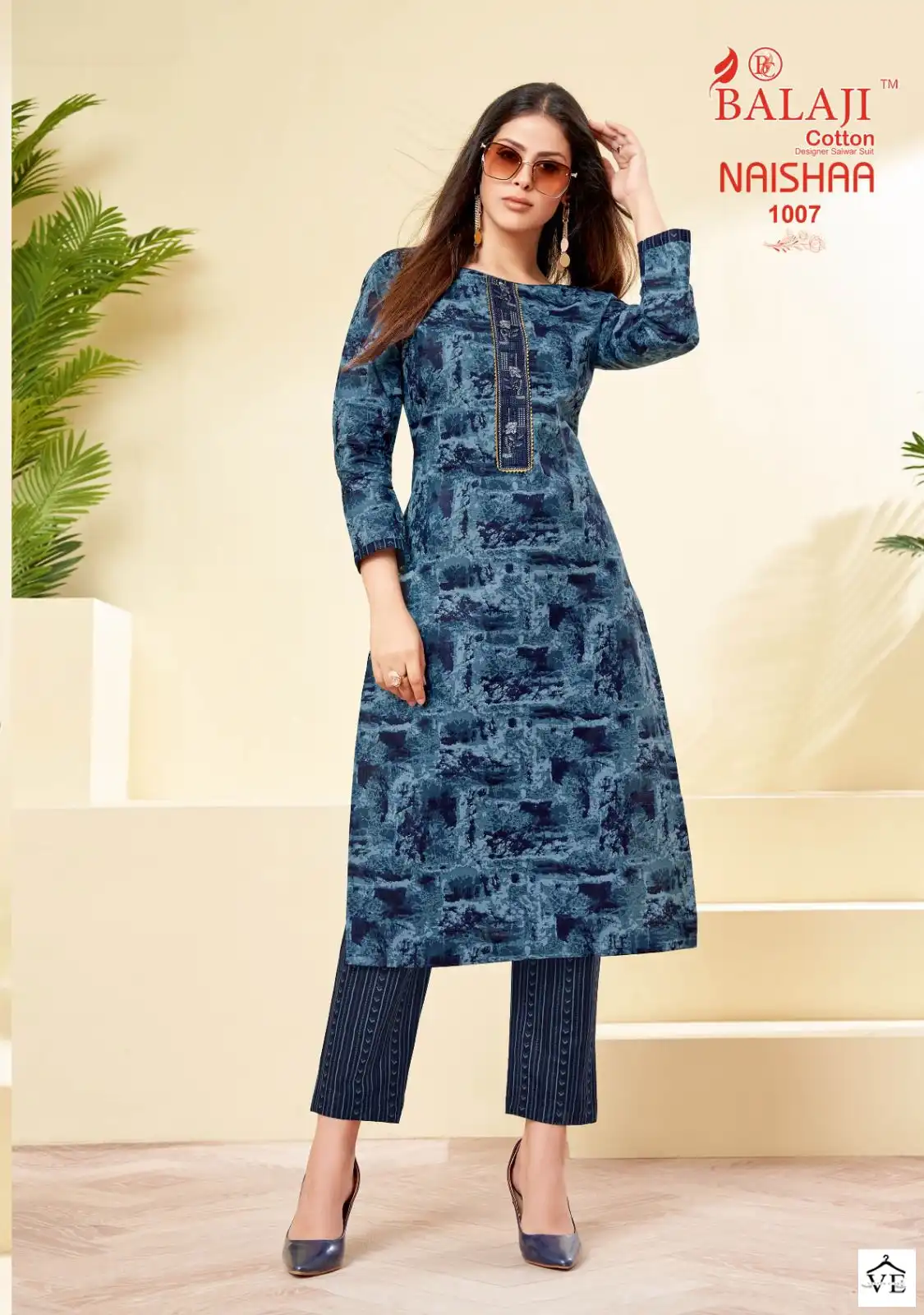 Balaji Naishaa Cotton Wholesale Kurti With Pant Catalog — Wholesale Kurtis, MPA wholesale from Surat - Gallery Image 7
