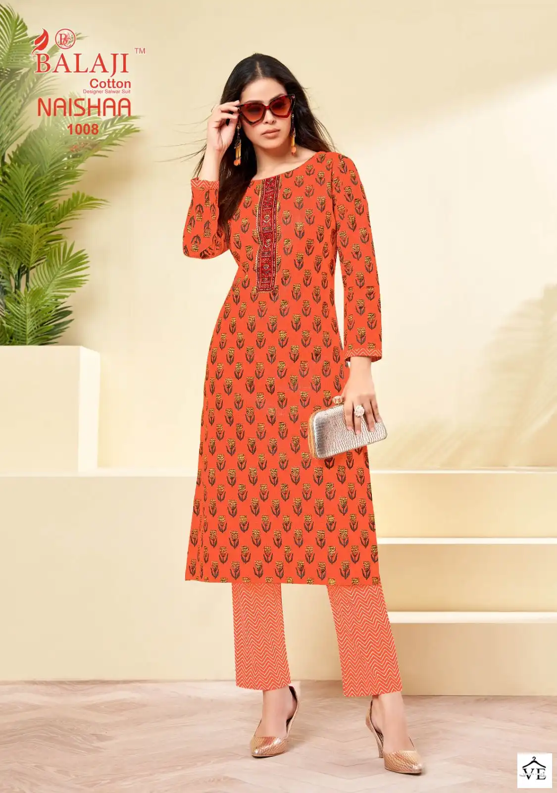 Balaji Naishaa Cotton Wholesale Kurti With Pant Catalog — Wholesale Kurtis, MPA wholesale from Surat - Gallery Image 8