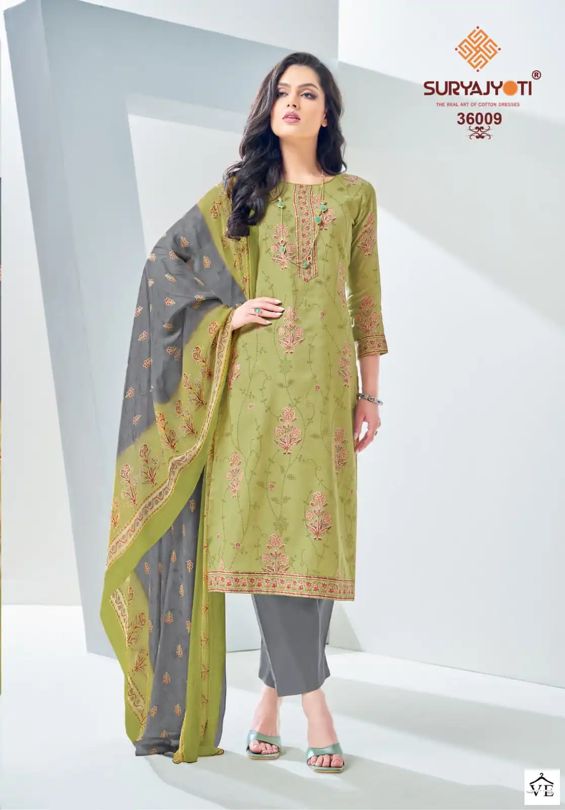 Suryajyoti Naishaa Vol 36 Cotton Wholesale Salwar Suit Catalog — Wholesale Salwar Suits, MPA wholesale from Surat - Gallery Image 7