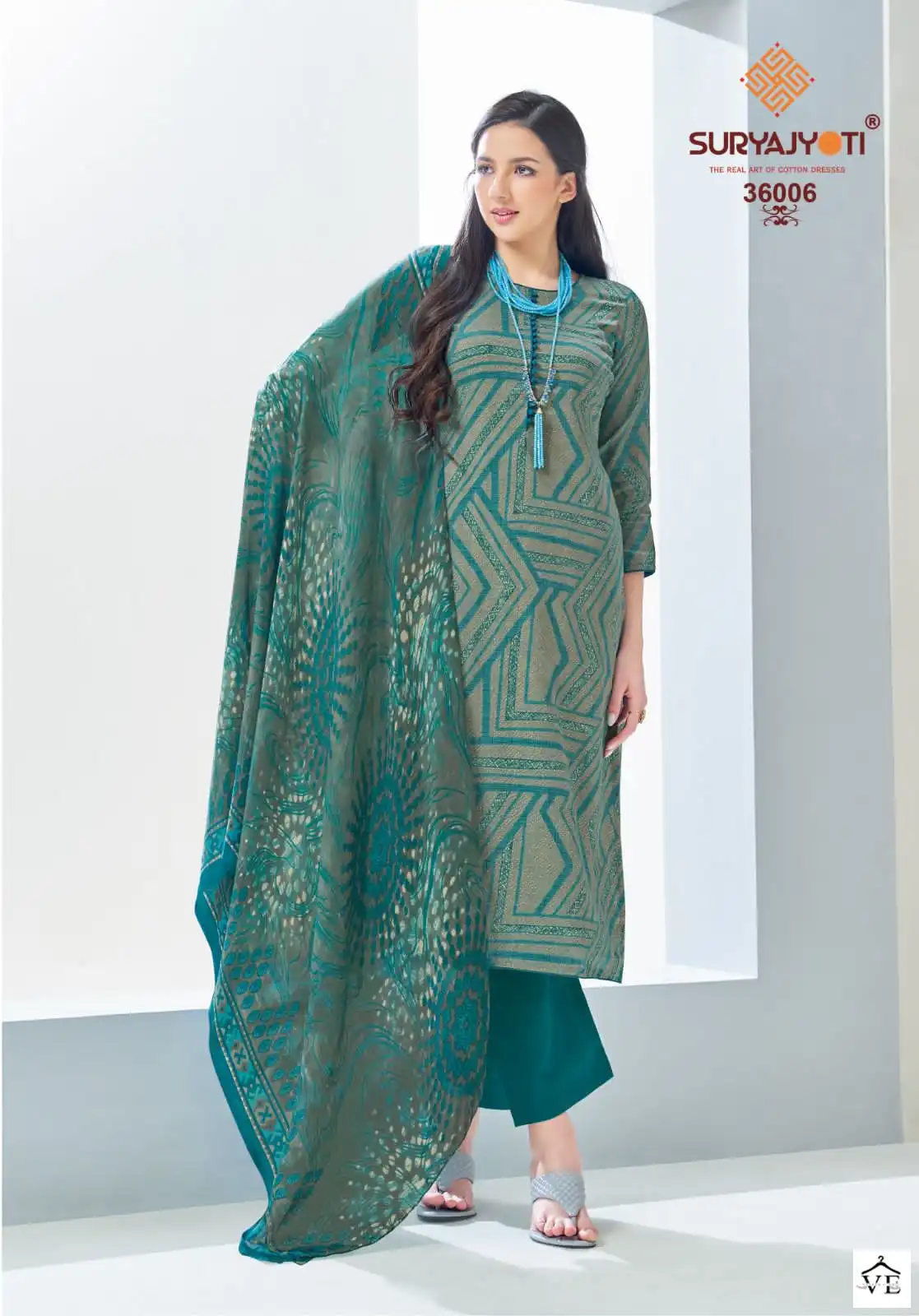 Suryajyoti Naishaa Vol 36 Cotton Wholesale Salwar Suit Catalog — Wholesale Salwar Suits, MPA wholesale from Surat - Gallery Image 10