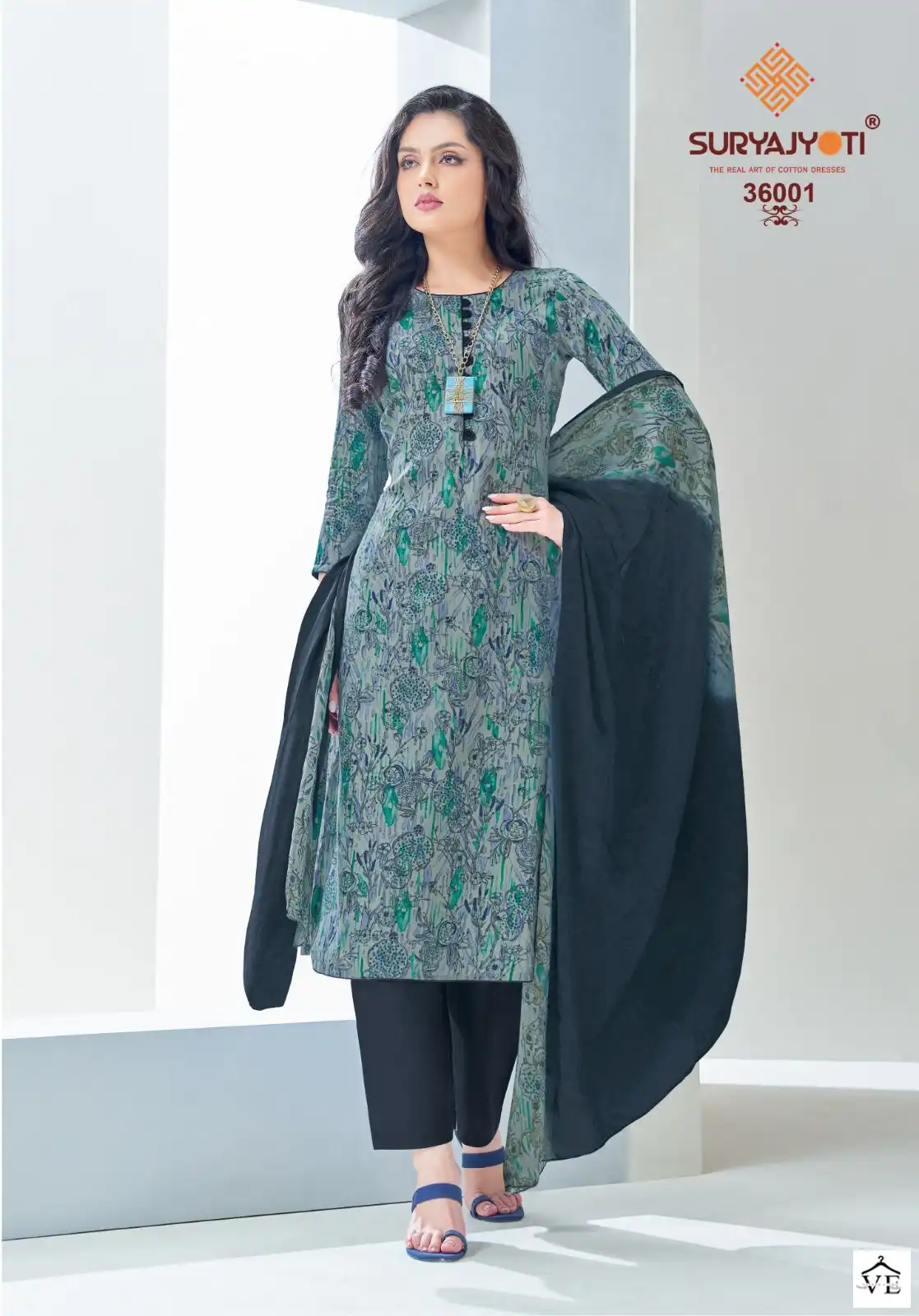 Suryajyoti Naishaa Vol 36 Cotton Wholesale Salwar Suit Catalog — Wholesale Salwar Suits, MPA wholesale from Surat - Gallery Image 3