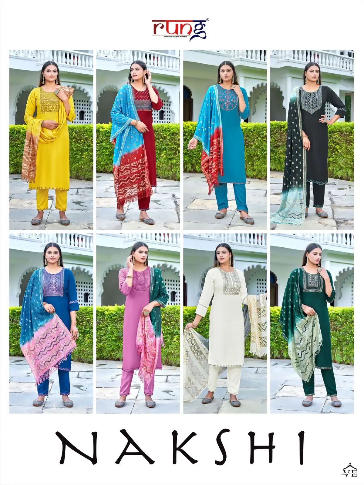 Rung Nakshi Heavy Rayon Wholesale Readymade Suits Catalog — Wholesale Salwar Suits, MPA wholesale from Surat — view 9