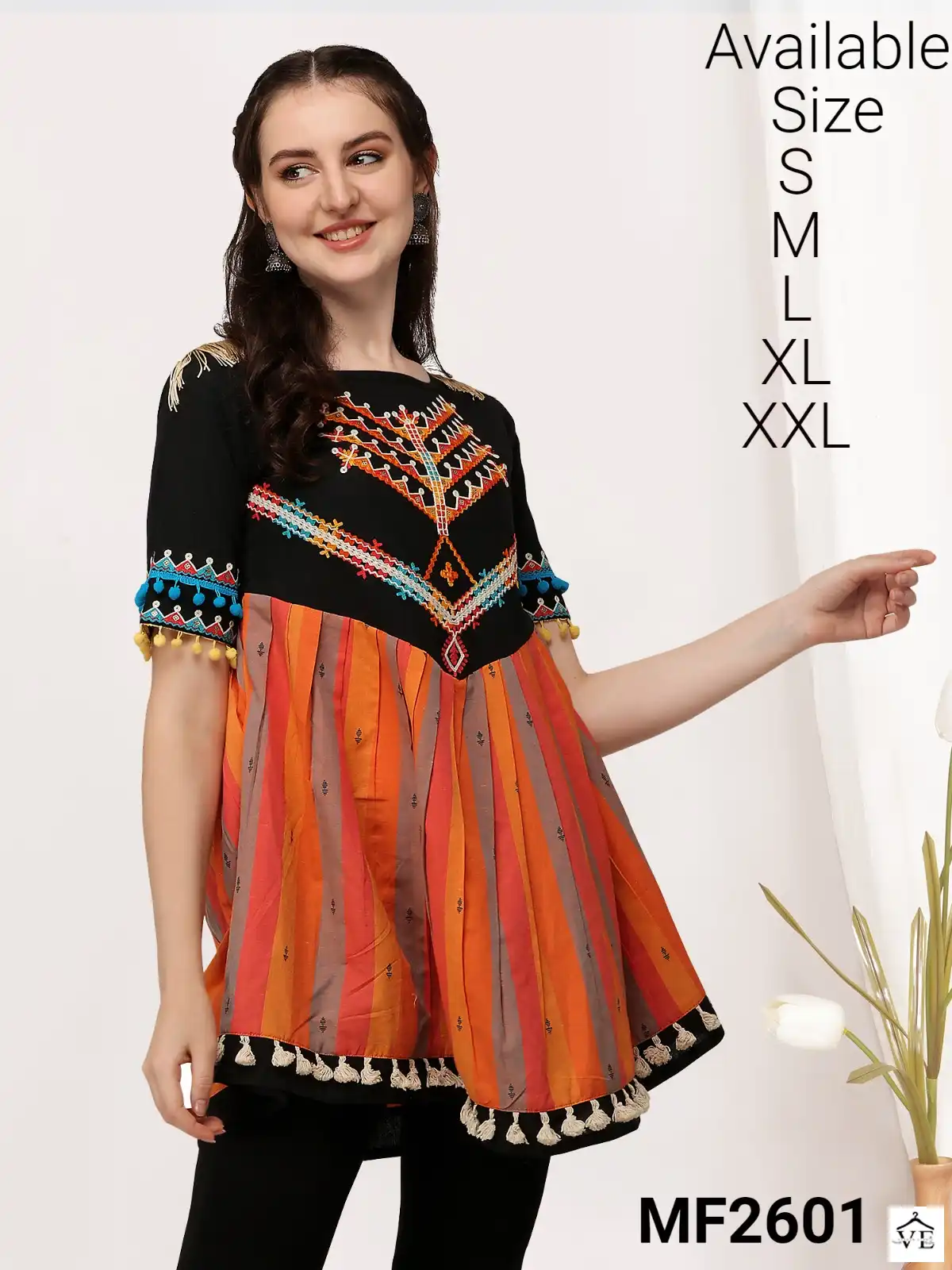VE Navrang 100% Cotton Wholesale Female Kedia With Skirt Catalog — Singles, MPA wholesale from Surat — view 6