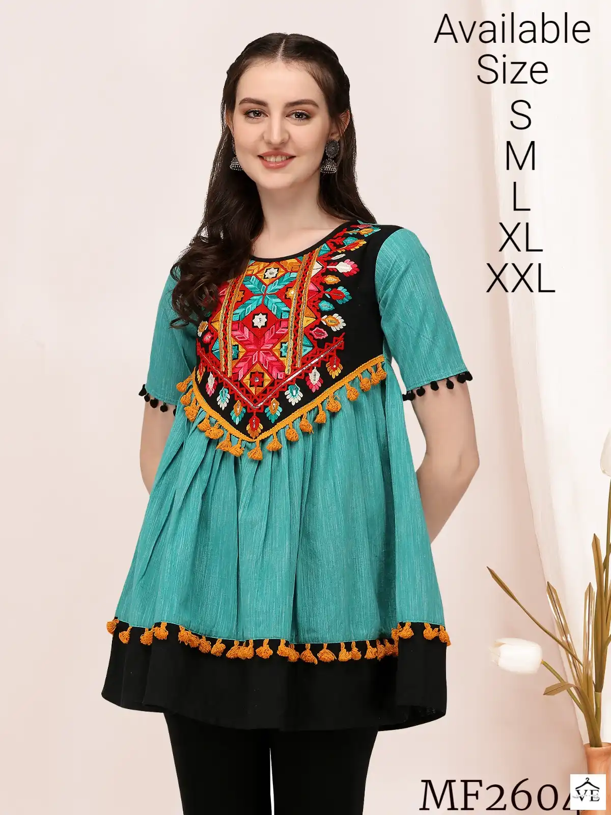 VE Navrang 100% Cotton Wholesale Female Kedia With Skirt Catalog — Singles, MPA wholesale from Surat — view 7