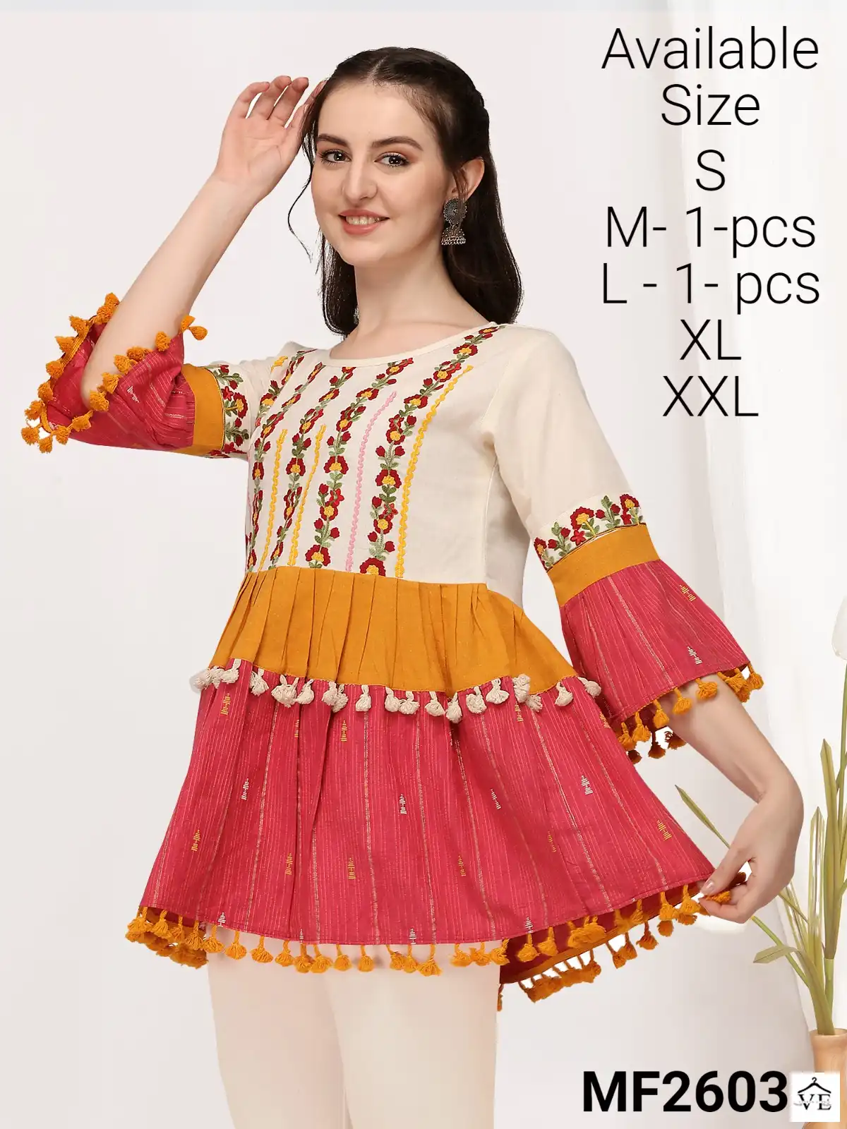 VE Navrang 100% Cotton Wholesale Female Kedia With Skirt Catalog — Singles, MPA wholesale from Surat — view 8