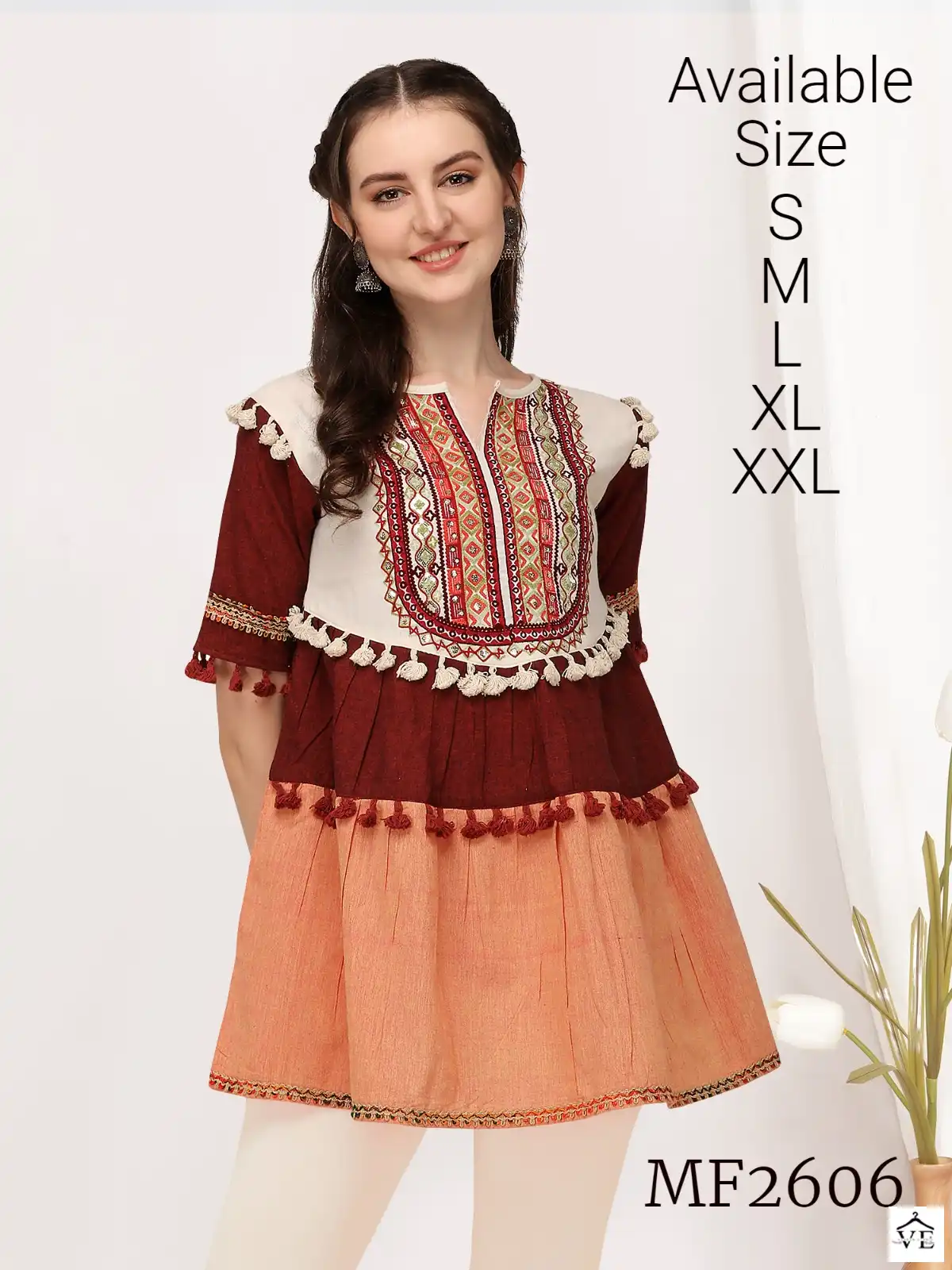VE Navrang 100% Cotton Wholesale Female Kedia With Skirt Catalog — Singles, MPA wholesale from Surat — view 2