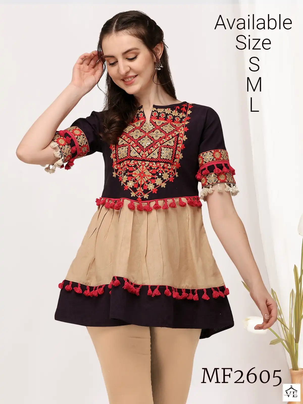 VE Navrang 100% Cotton Wholesale Female Kedia With Skirt Catalog — Singles, MPA wholesale from Surat — view 3