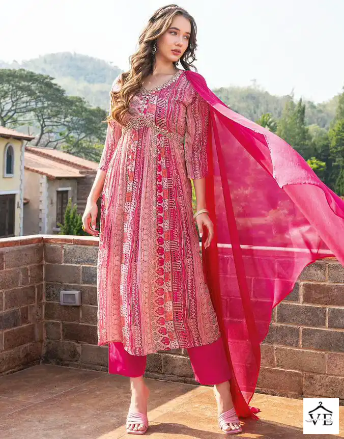 Anju Fashion Nazar Vol 4 Pure Chinon Wholesale Readymade Suits Catalog — Wholesale Salwar Suits, MPA wholesale from Surat — view 1