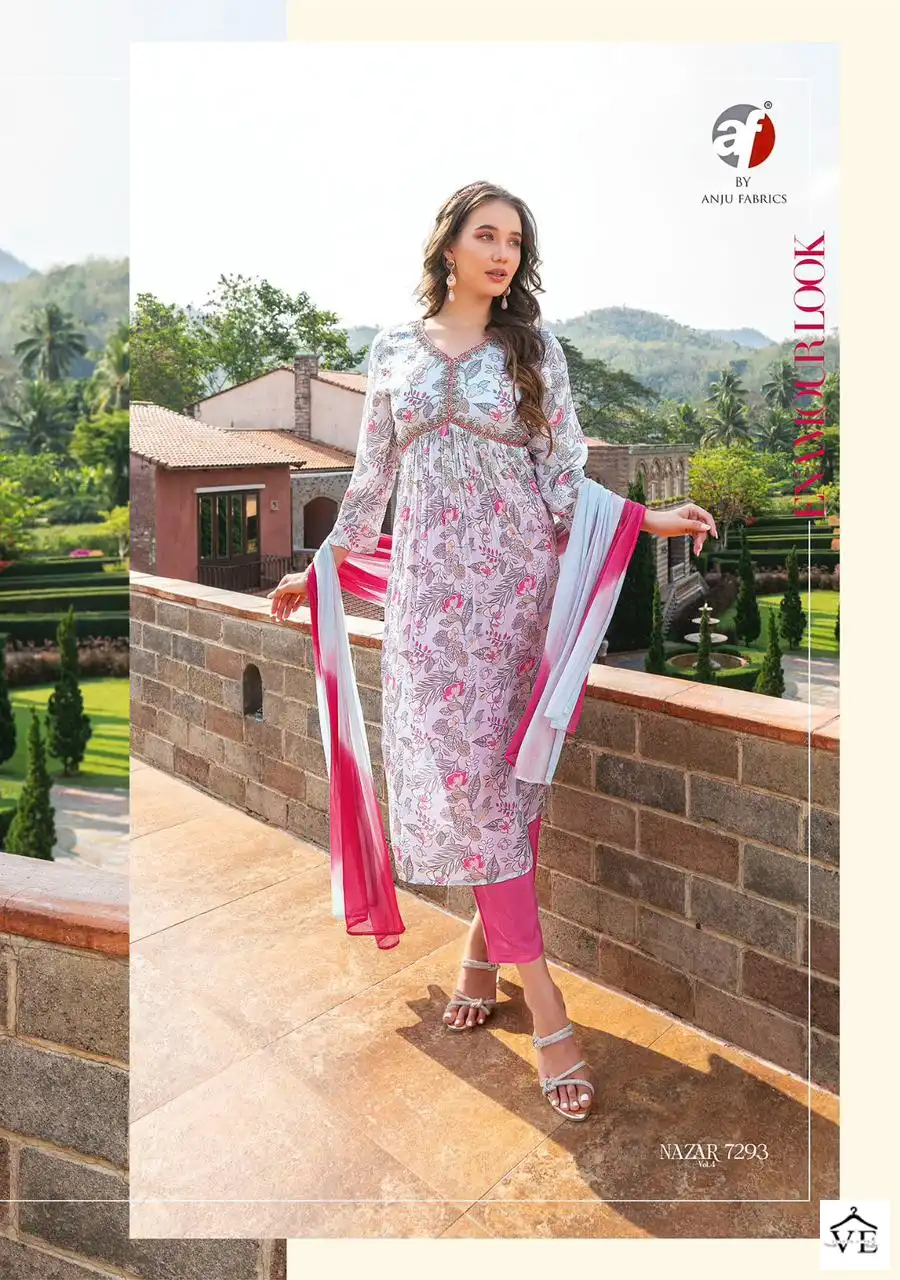 Anju Fashion Nazar Vol 4 Pure Chinon Wholesale Readymade Suits Catalog — Wholesale Salwar Suits, MPA wholesale from Surat - Gallery Image 2
