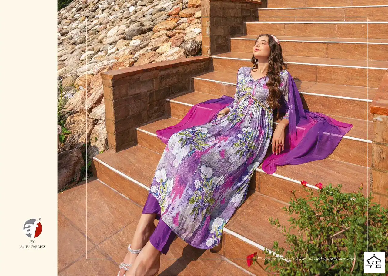 Anju Fashion Nazar Vol 4 Pure Chinon Wholesale Readymade Suits Catalog — Wholesale Salwar Suits, MPA wholesale from Surat - Gallery Image 3