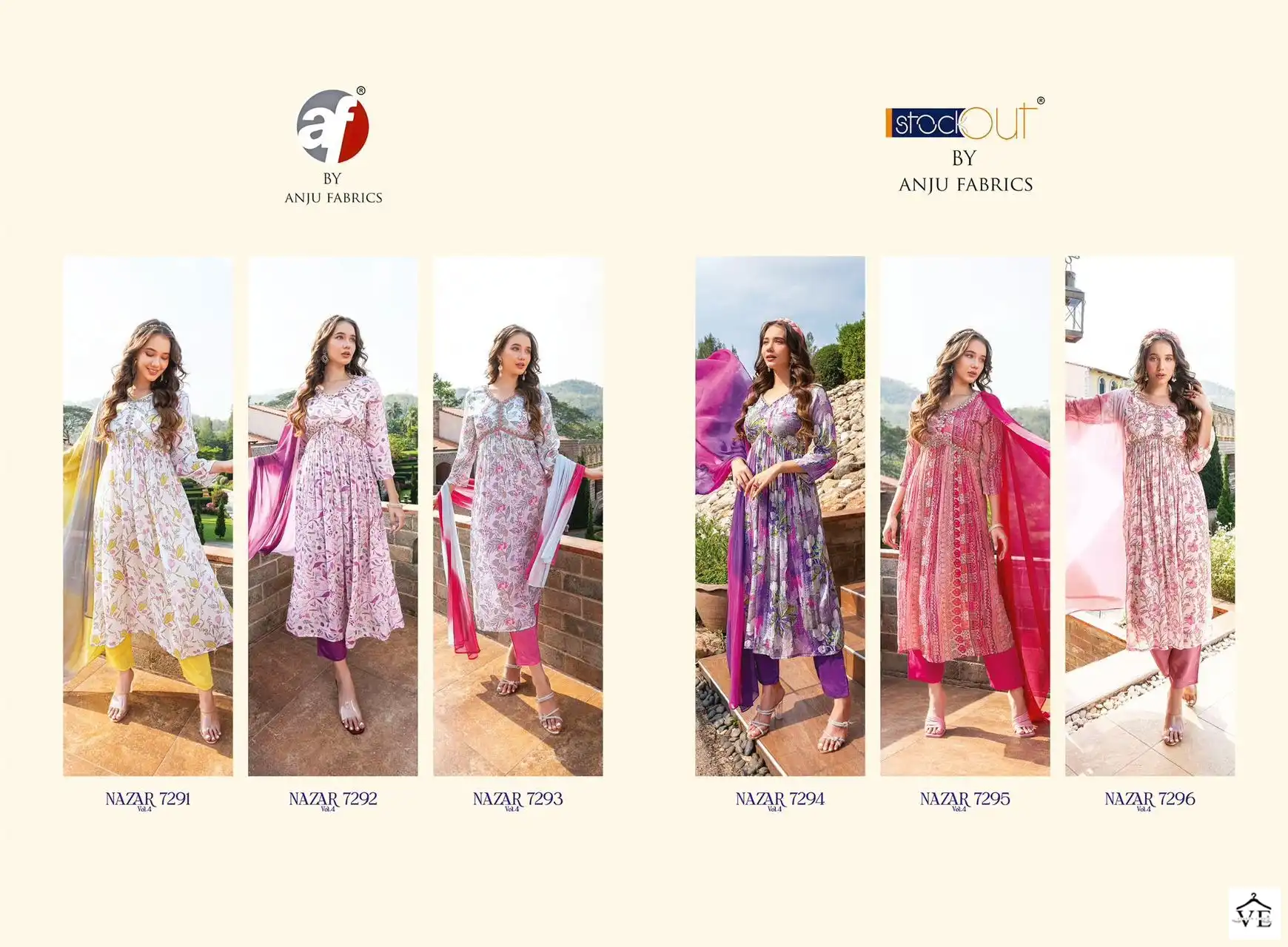 Anju Fashion Nazar Vol 4 Pure Chinon Wholesale Readymade Suits Catalog — Wholesale Salwar Suits, MPA wholesale from Surat — view 6