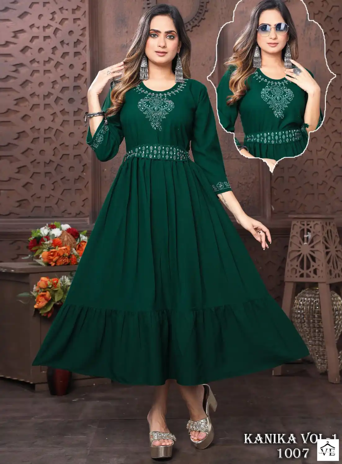 Beauty Queen New Kanika Vol 1 Fancy Material Wholesale Kurtis With Belt Catalog — Wholesale Kurtis, MPA wholesale from Surat — view 1