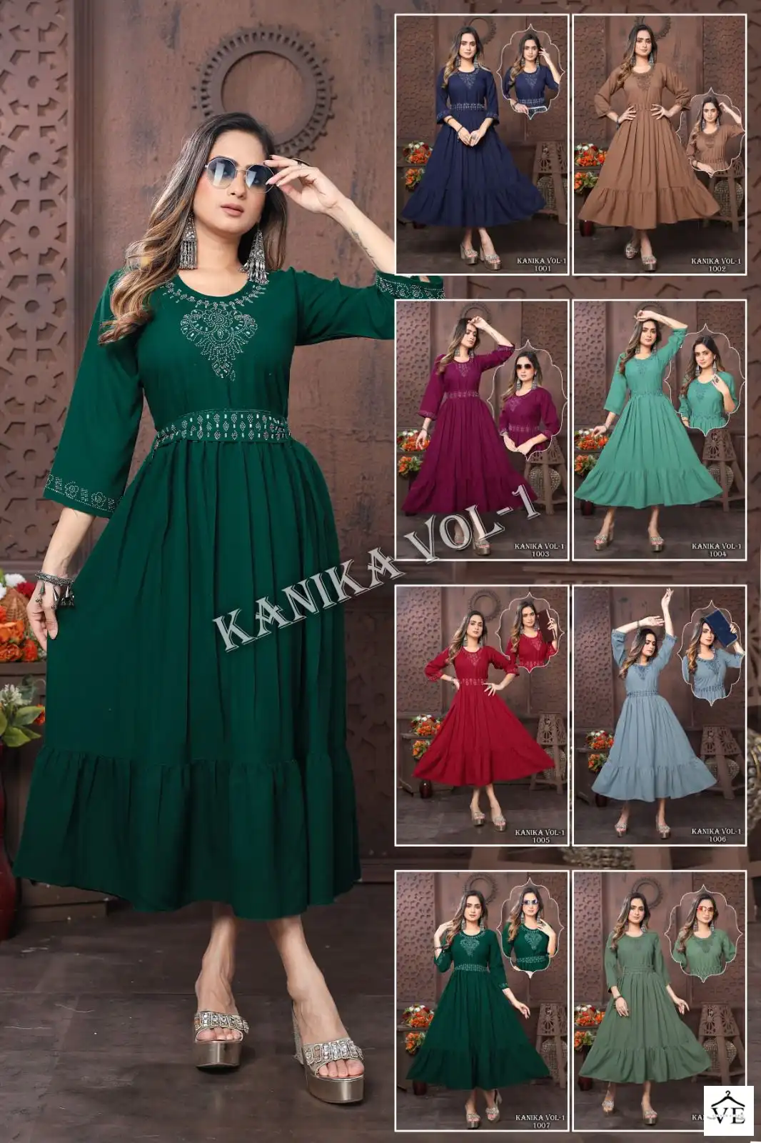 Beauty Queen New Kanika Vol 1 Fancy Material Wholesale Kurtis With Belt Catalog — Wholesale Kurtis, MPA wholesale from Surat — view 4