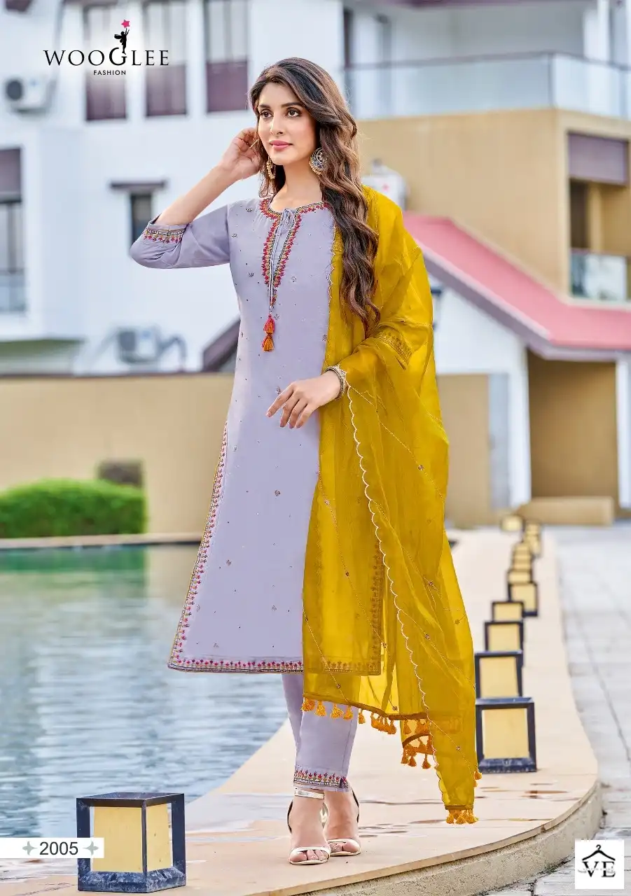 Wooglee Nikhar Pure Viscose Silk Wholesale Readymade Salwar Suit Catalog - Image 3