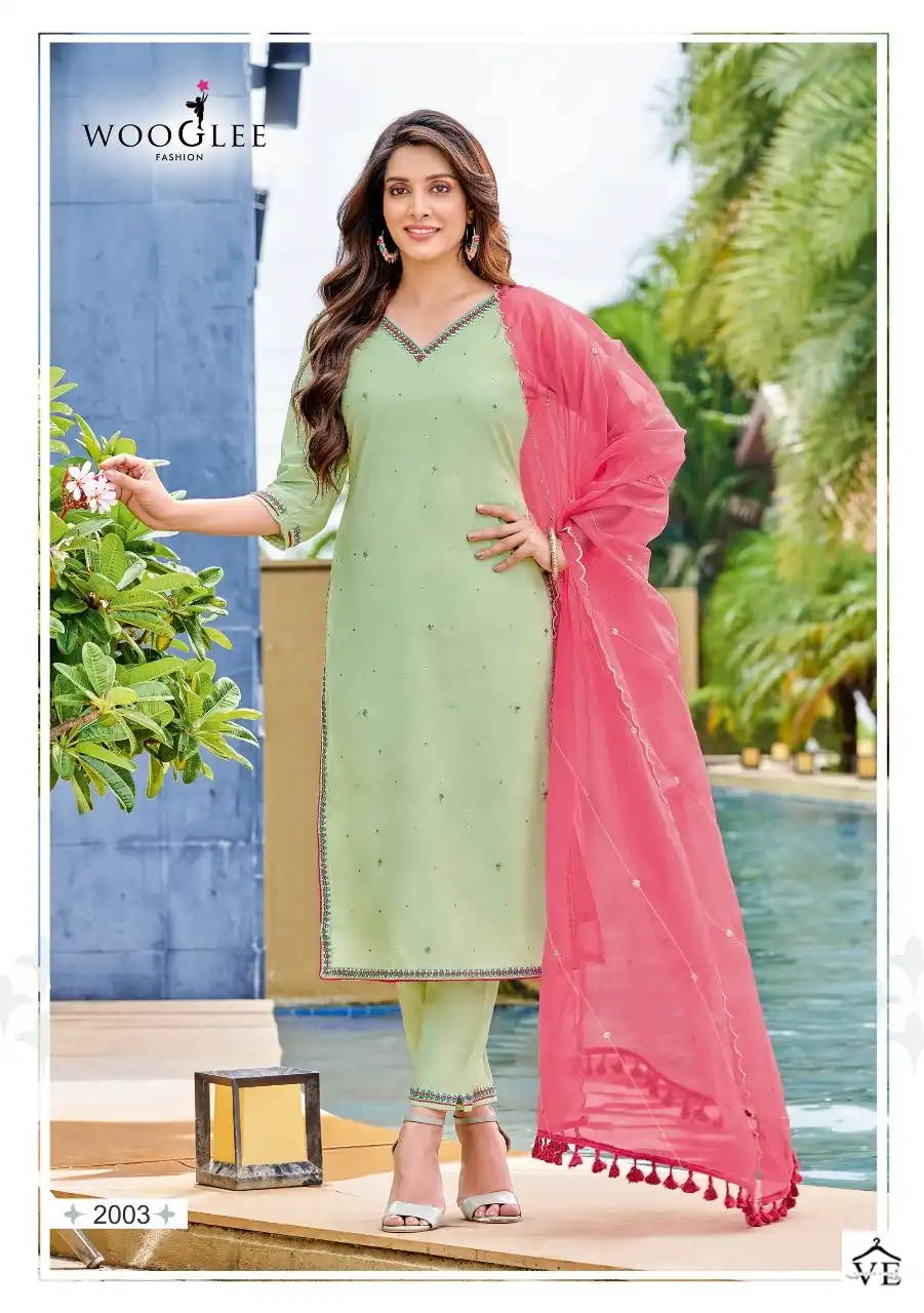 Wooglee Nikhar Pure Viscose Silk Wholesale Readymade Salwar Suit Catalog - Image 4