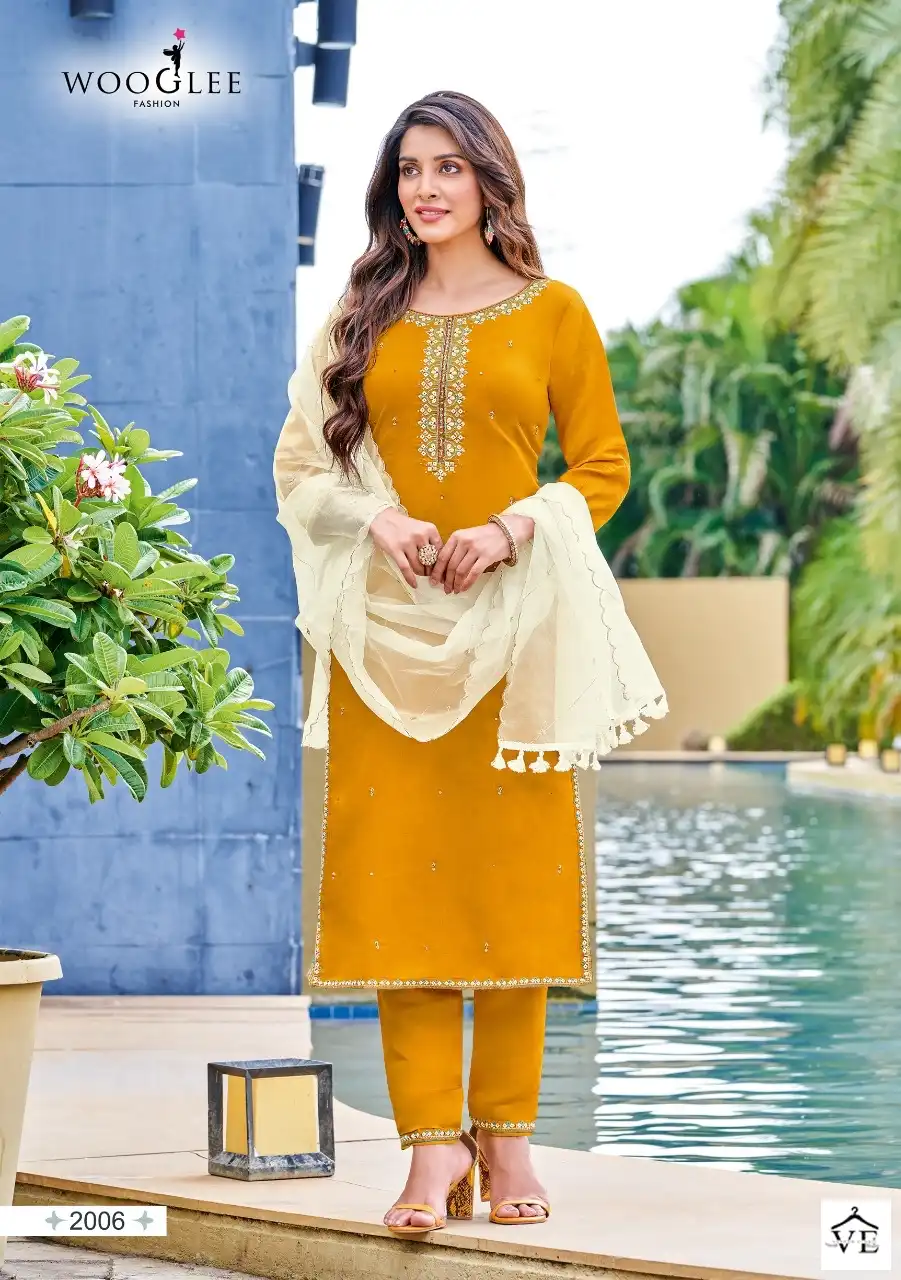 Wooglee Nikhar Pure Viscose Silk Wholesale Readymade Salwar Suit Catalog - Image 6