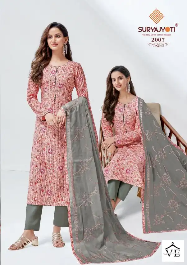 Suryajyoti Nisha Vol 2 Cotton Wholesale Fancy Salwar Suit Catalog — Wholesale Salwar Suits, MPA wholesale from Surat - Gallery Image 5