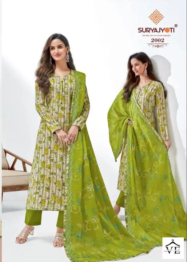 Suryajyoti Nisha Vol 2 Cotton Wholesale Fancy Salwar Suit Catalog — Wholesale Salwar Suits, MPA wholesale from Surat - Gallery Image 6