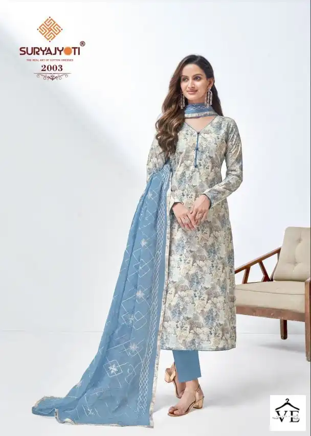 Suryajyoti Nisha Vol 2 Cotton Wholesale Fancy Salwar Suit Catalog — Wholesale Salwar Suits, MPA wholesale from Surat - Gallery Image 7