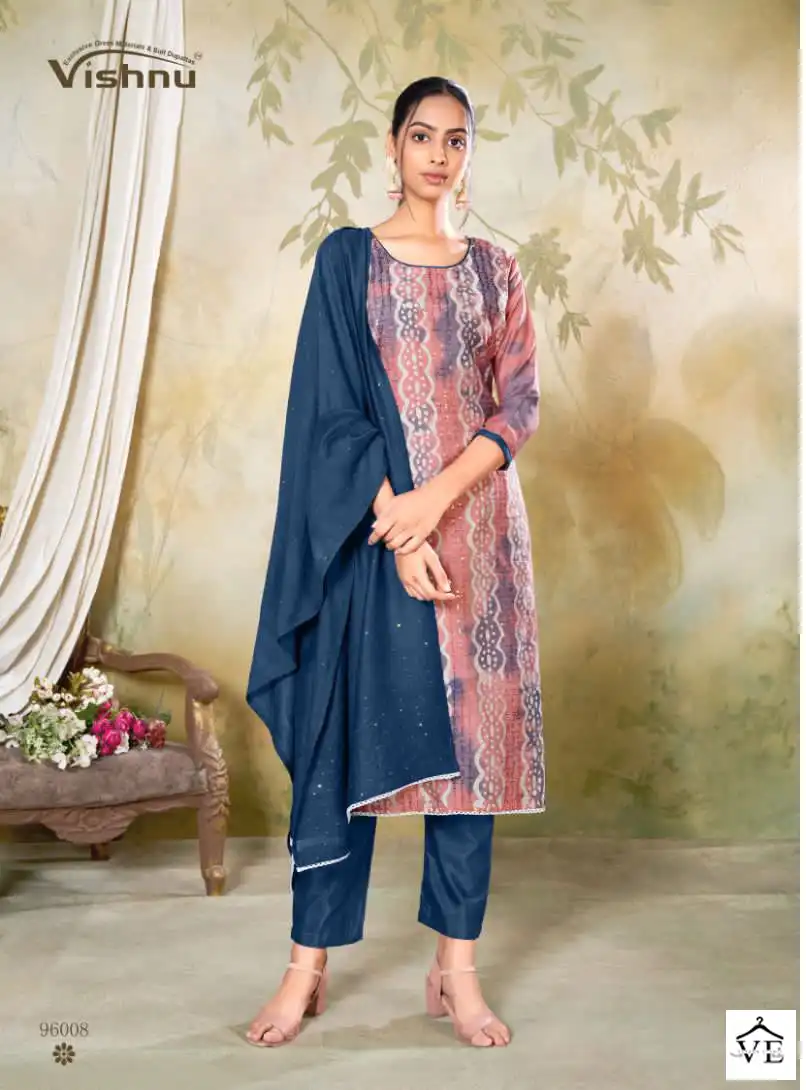 Vishnu Impex Niyati Gadwal Silk Wholesale Salwar Suit Catalog — Wholesale Salwar Suits, MPA wholesale from Surat - Gallery Image 2