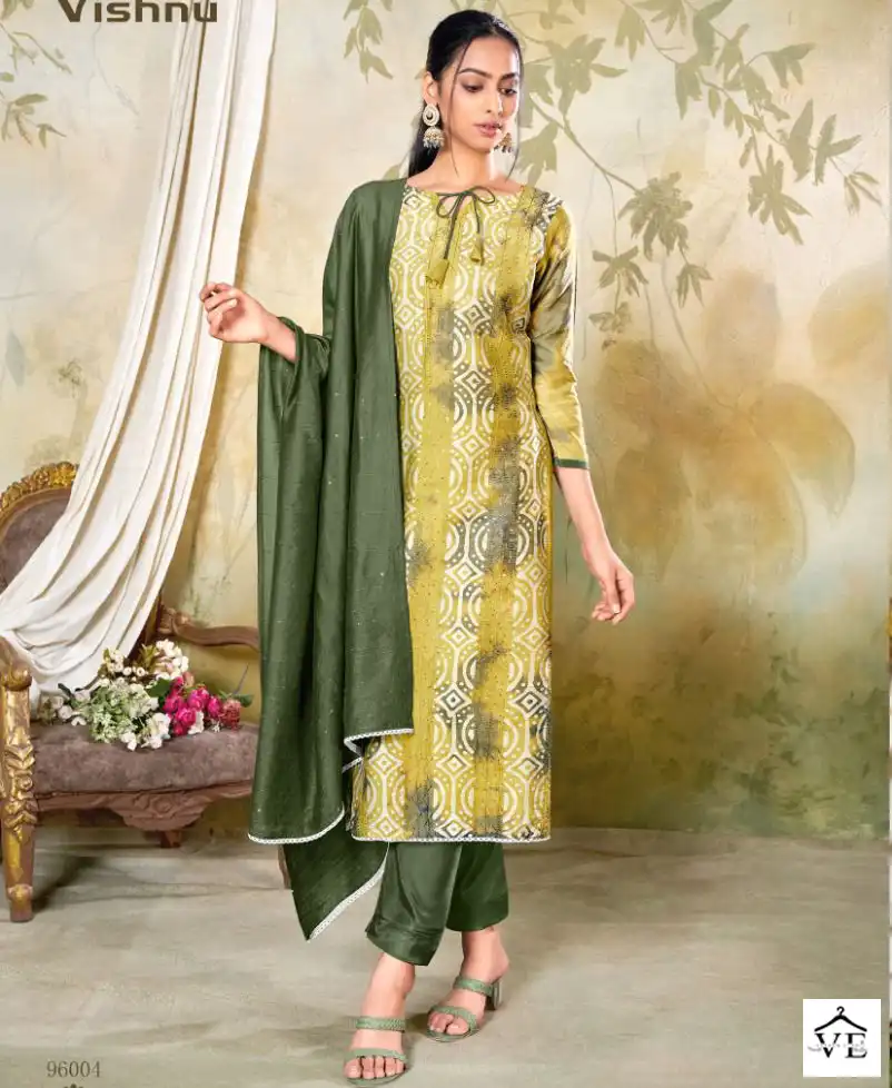 Vishnu Impex Niyati Gadwal Silk Wholesale Salwar Suit Catalog — Wholesale Salwar Suits, MPA wholesale from Surat — view 1