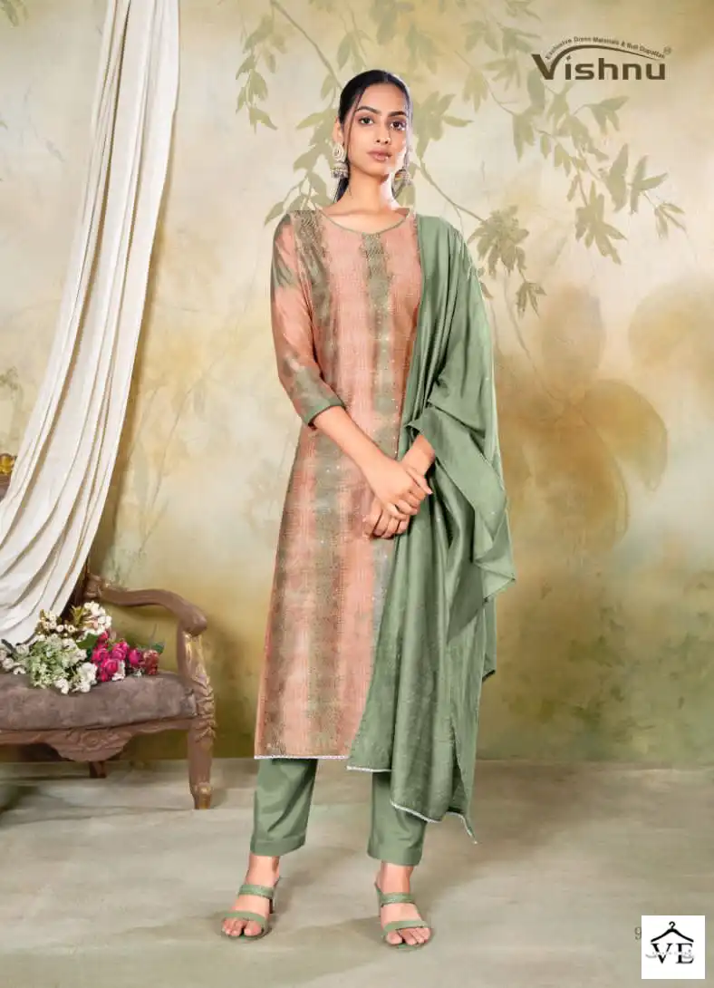 Vishnu Impex Niyati Gadwal Silk Wholesale Salwar Suit Catalog — Wholesale Salwar Suits, MPA wholesale from Surat - Gallery Image 7