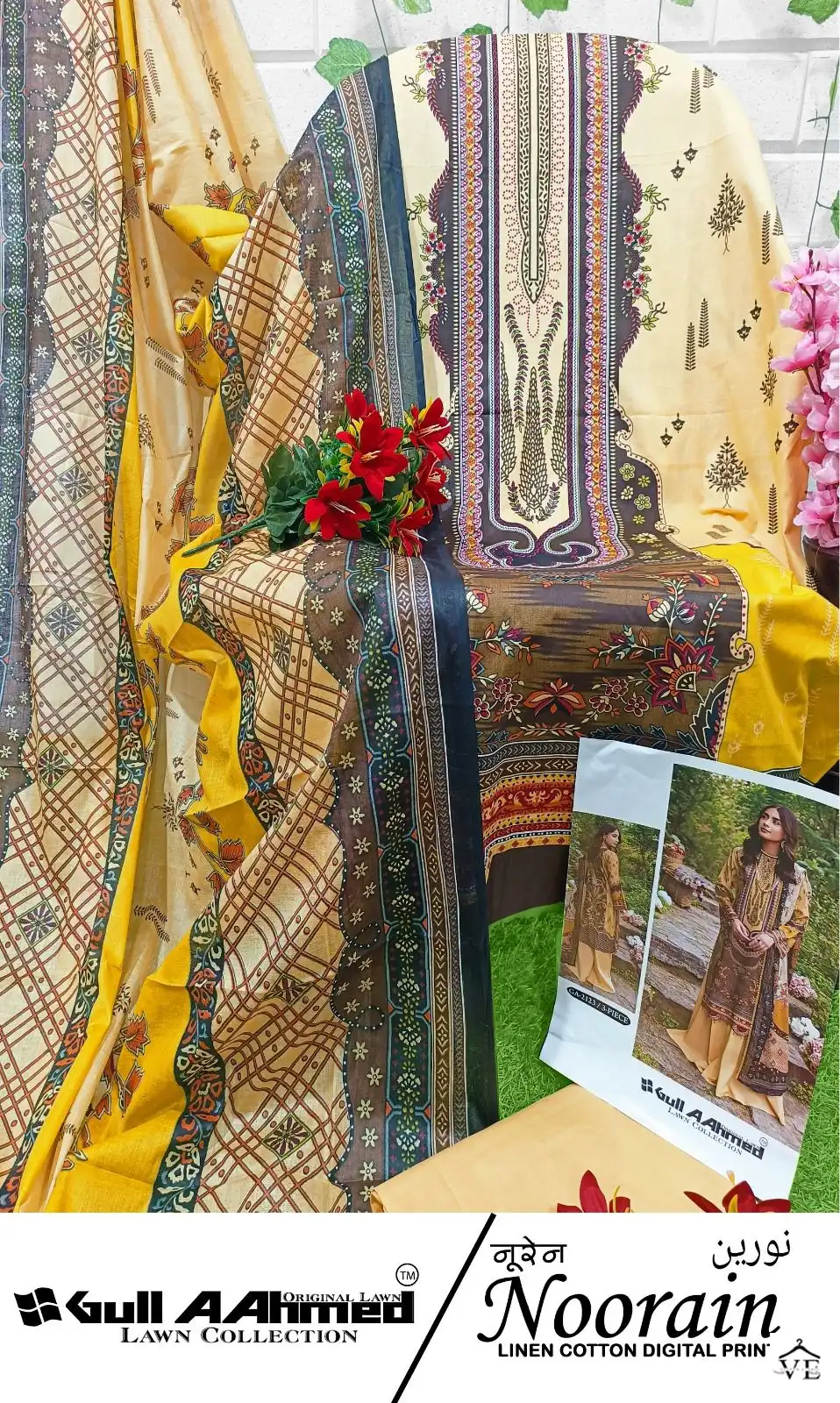 Gull Aahmed Noorain Cotton Wholesale Pakistani Salwar Suit Catalog — Wholesale Salwar Suits, MPA wholesale from Surat — view 8