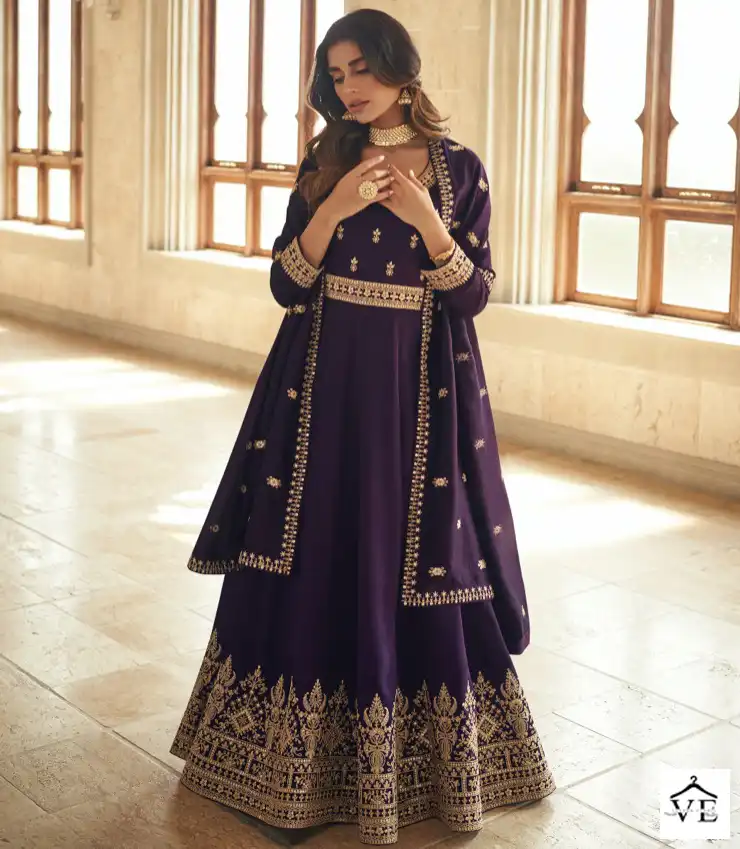 Aashirwad Noorjaha Silk Wholesale Long Gown With Dupatta Catalog — Gown, Aashirwad Creation wholesale from Surat — view 1