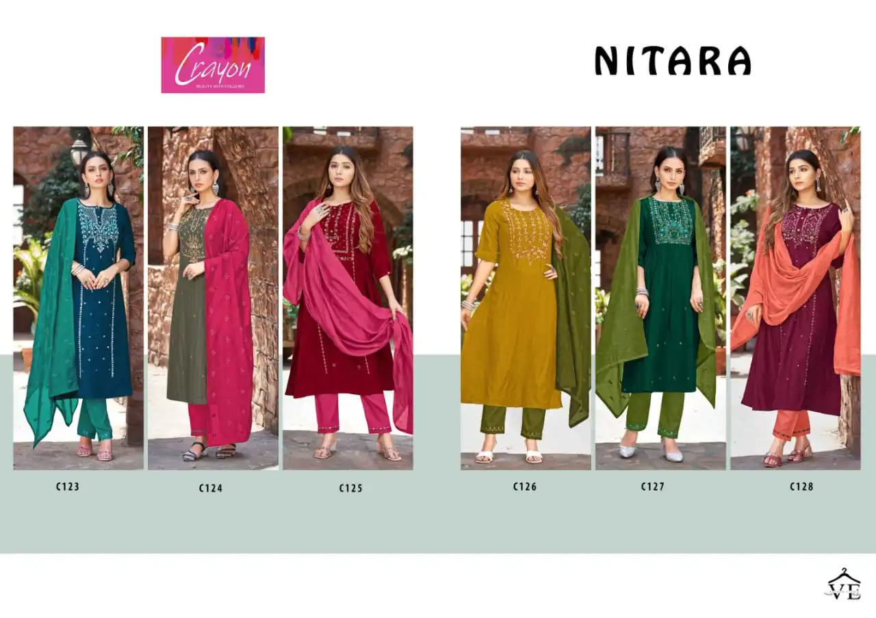 Kalaroop Nitara Cryon Heavy Viscose Wholesale Readymade Salwar Suit Catalog Catalog — Wholesale Salwar Suits, MPA wholesale from Surat — view 7