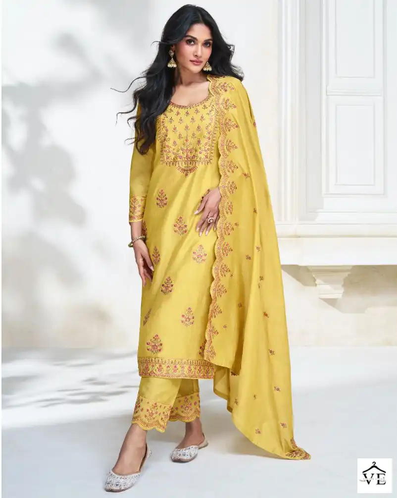 Aashirwad Olive 9723-9727 Premium Silk Wholesale Designer Wedding Salwar Suit Catalog — Wholesale Salwar Suits, Aashirwad Creation wholesale from Surat — view 1