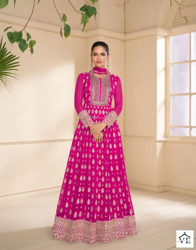 Sayuri Onaya Pure Viscos Silk Wholesale Gown With Dupatta Catalog — Wholesale Salwar Suits, Sayuri Designer wholesale from Surat - Gallery Image 2