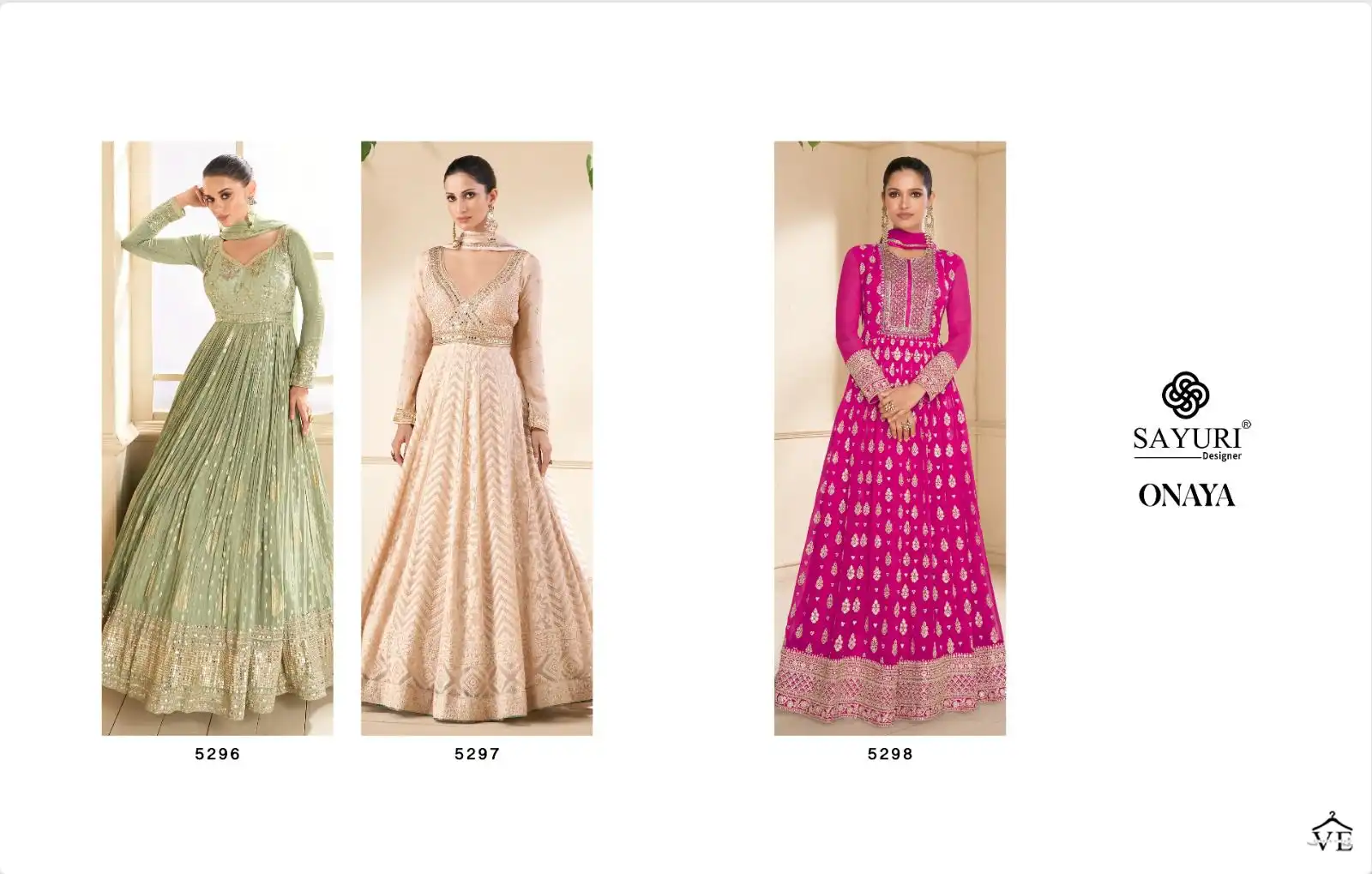 Sayuri Onaya Pure Viscos Silk Wholesale Gown With Dupatta Catalog — Wholesale Salwar Suits, Sayuri Designer wholesale from Surat — view 4
