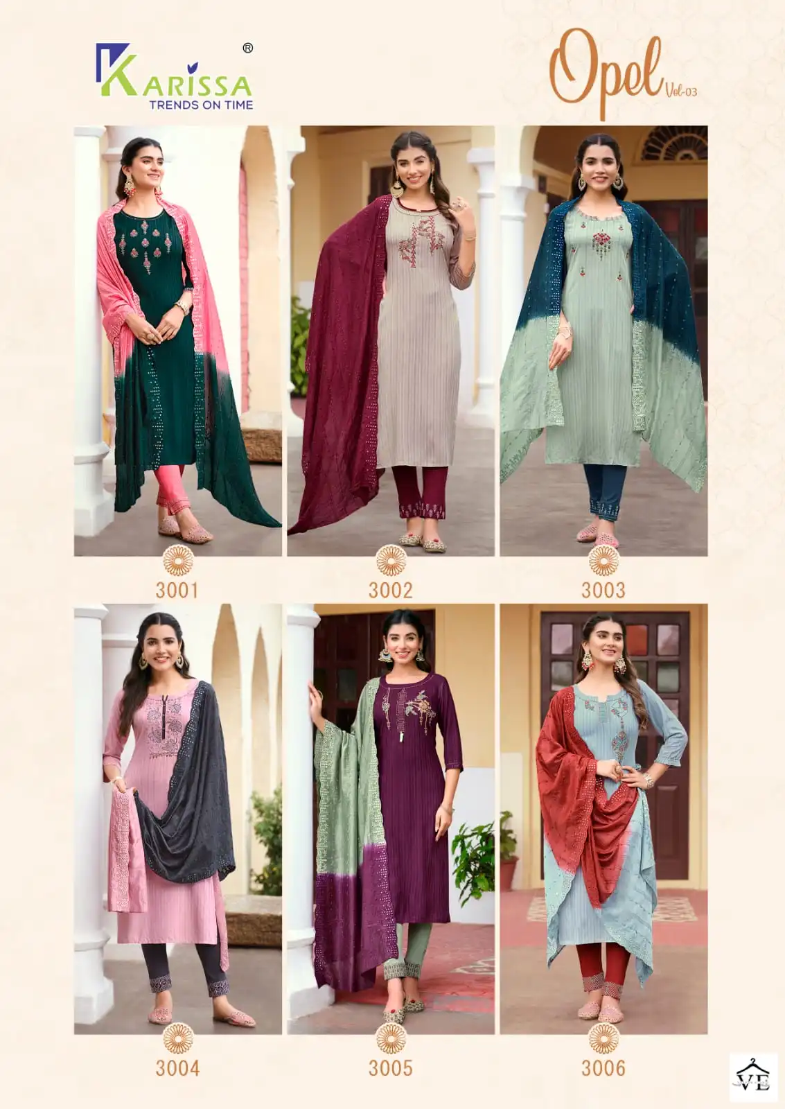 Karissa Opel Vol-3 Premium Pure Viscose Rayon Wholesale Readymade Suit Catalog — Wholesale Salwar Suits, Karissa wholesale from Surat — view 7