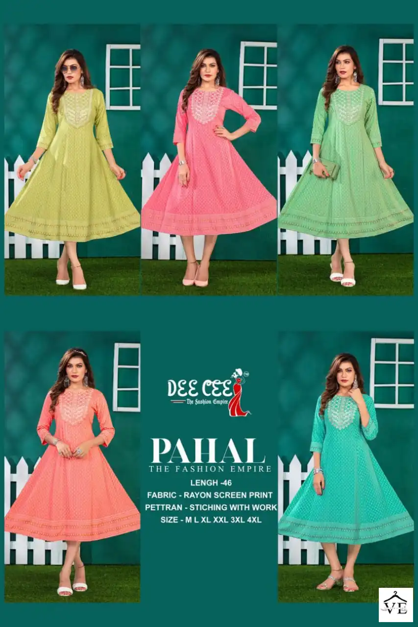 Deecee Pahal Rayon Wholesale Anarkali Kurtis Catalog — Wholesale Kurtis, MPA wholesale from Surat — view 6