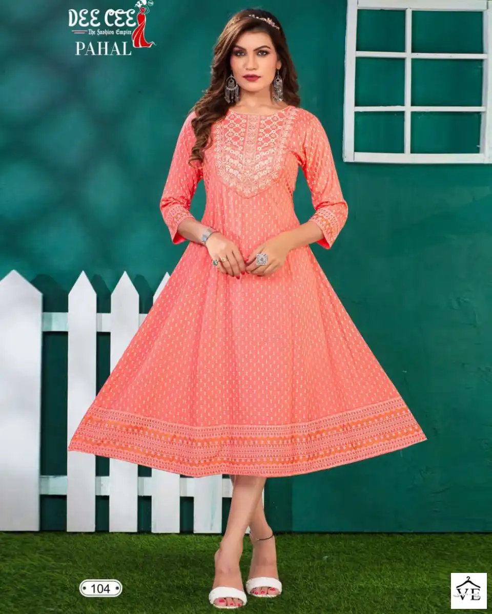 Deecee Pahal Rayon Wholesale Anarkali Kurtis Catalog — Wholesale Kurtis, MPA wholesale from Surat — view 1