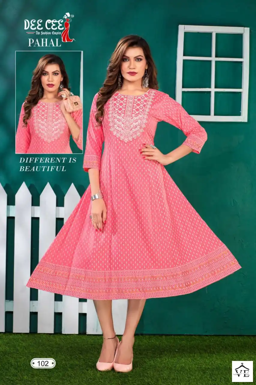 Deecee Pahal Rayon Wholesale Anarkali Kurtis Catalog — Wholesale Kurtis, MPA wholesale from Surat - Gallery Image 4