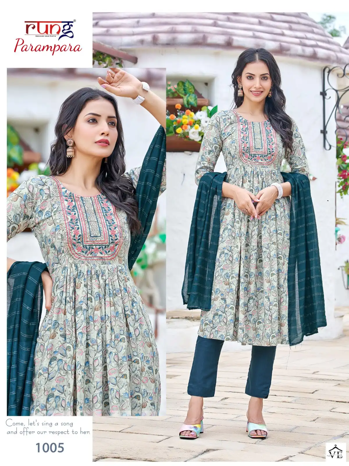 Rung Maitri Vol 2 Rayon Wholesale Readymade Nayra Cut Salwar Suit Catalog — Wholesale Salwar Suits, MPA wholesale from Surat - Gallery Image 2