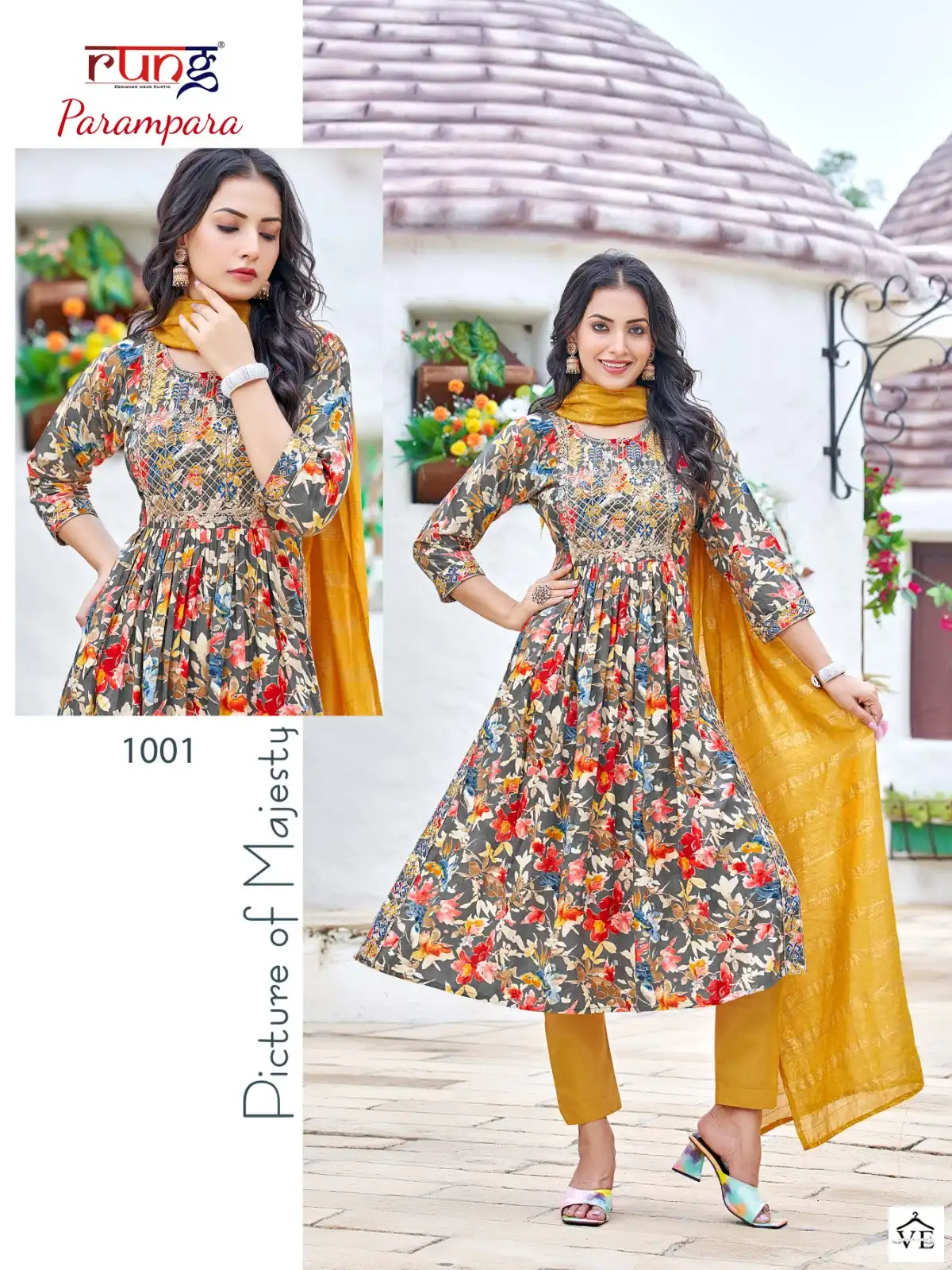 Rung Maitri Vol 2 Rayon Wholesale Readymade Nayra Cut Salwar Suit Catalog — Wholesale Salwar Suits, MPA wholesale from Surat - Gallery Image 4