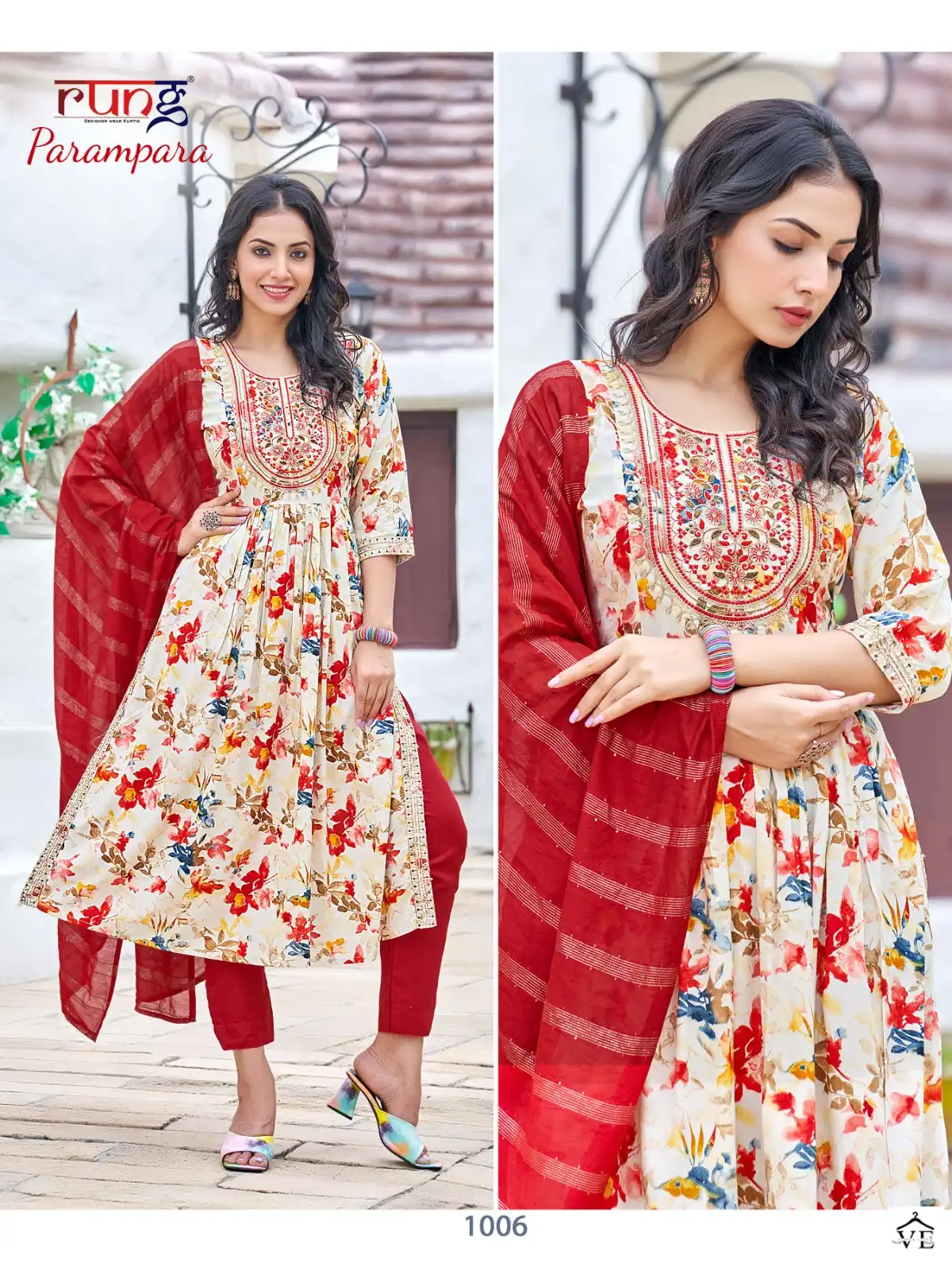 Rung Maitri Vol 2 Rayon Wholesale Readymade Nayra Cut Salwar Suit Catalog — Wholesale Salwar Suits, MPA wholesale from Surat - Gallery Image 5