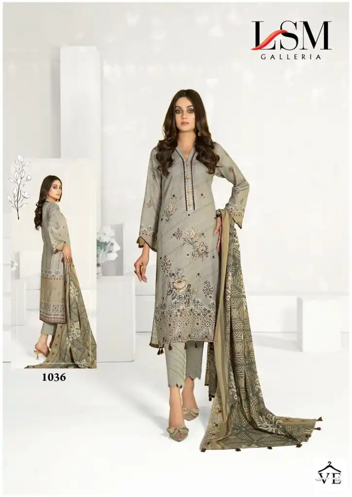 Lsm Galleria Parian Dream Vol 4 Heavy Lawn Cotton Wholesale Pakistani Salwar Suit Catalog — Wholesale Salwar Suits, Lsm wholesale from Surat - Gallery Image 5
