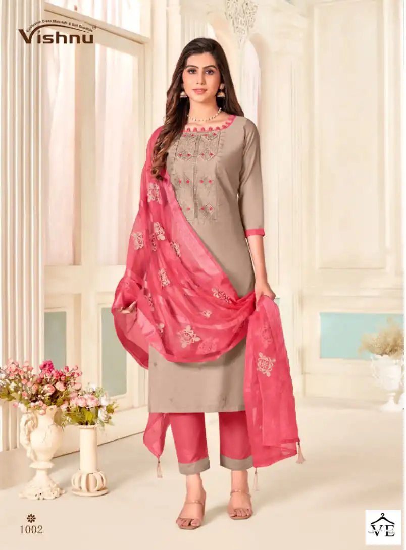 Vishnu Impex Pasoori Super Silk Wholesale Salwar Suit Catalog — Wholesale Salwar Suits, MPA wholesale from Surat - Gallery Image 4